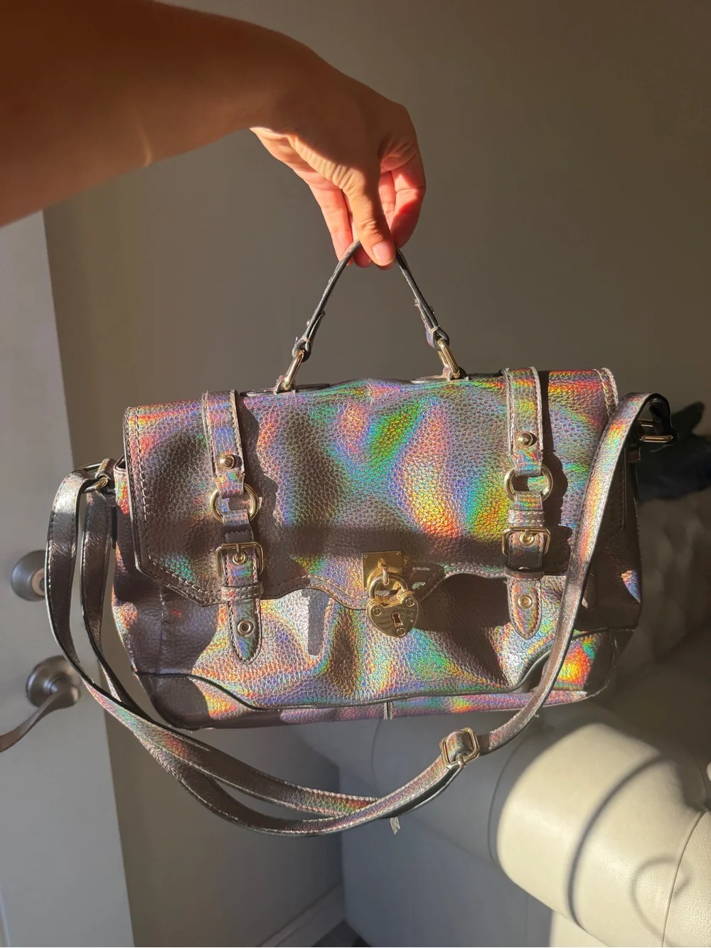🔥Rare Vtg Juicy Couture Satchel Metallic Bag Heart Locket Crossbody Y2K